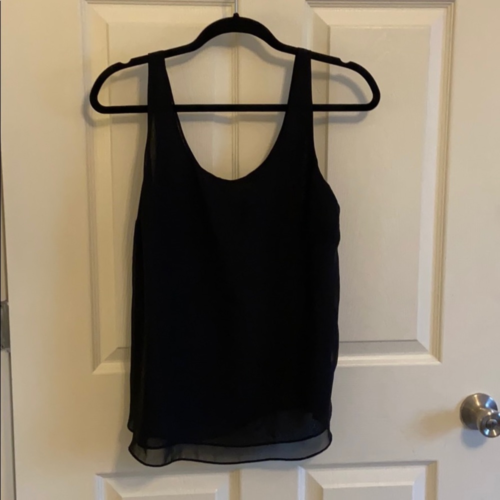 Cute Chiffon Black Tank Top